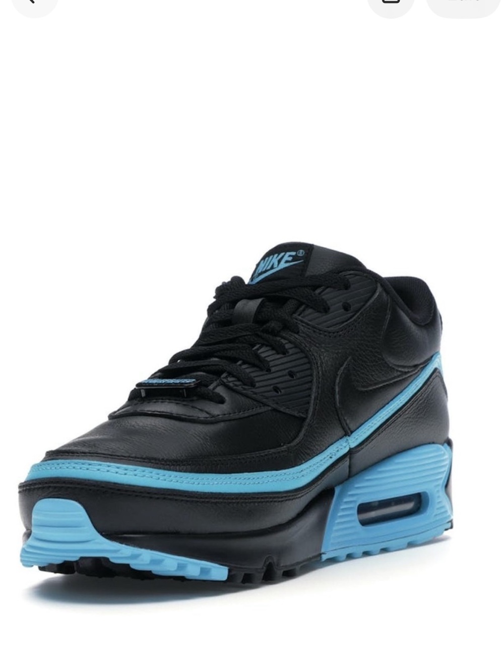 Nike Air Max 90 Undefeated Black/Blue Fury Sneakers Size 8.5 Men/10 Women